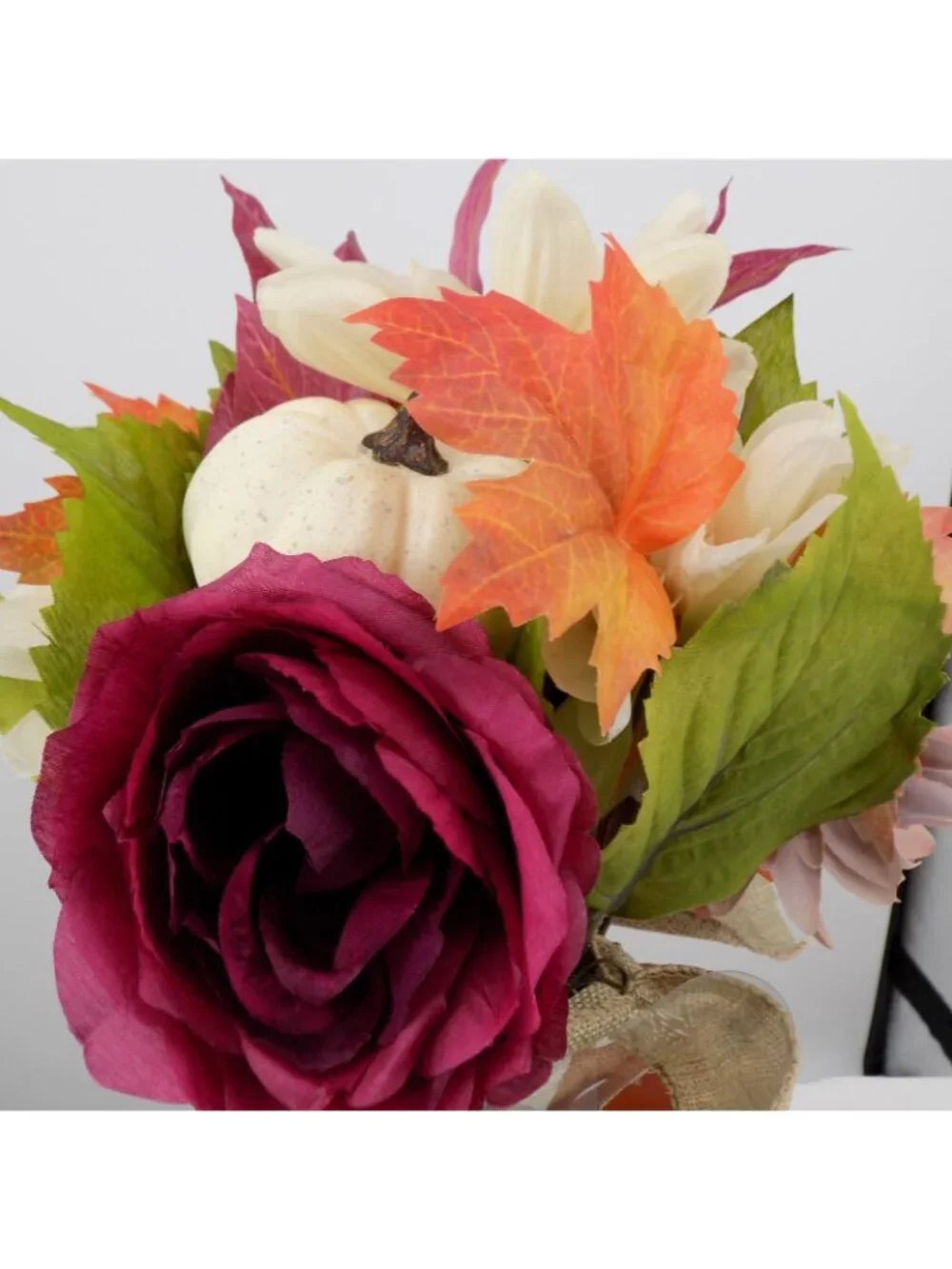 Graveyard Memorial Fall Flowers Medium Cone Remembrance Burgundy Cream Pumpkin